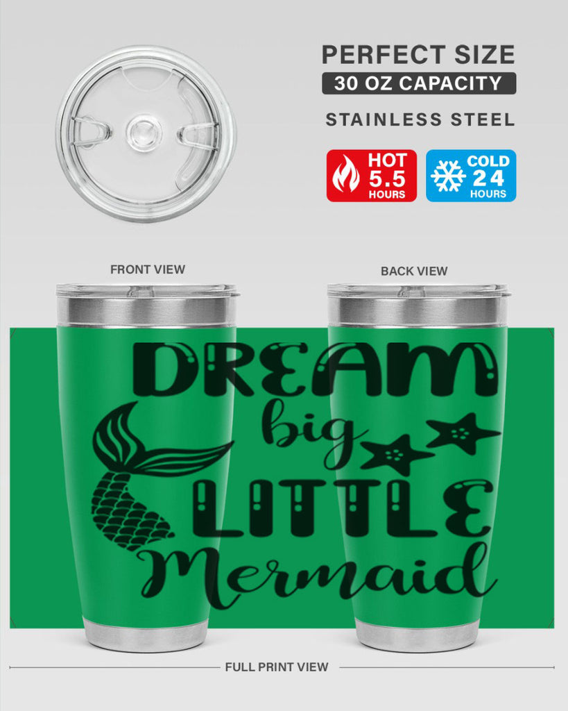 Dream big little Mermaid 131#- mermaid- Tumbler