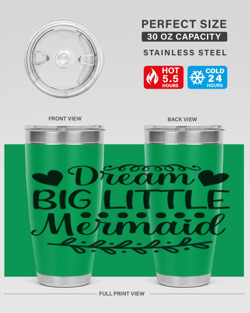 Dream big little mermaid 124#- mermaid- Tumbler