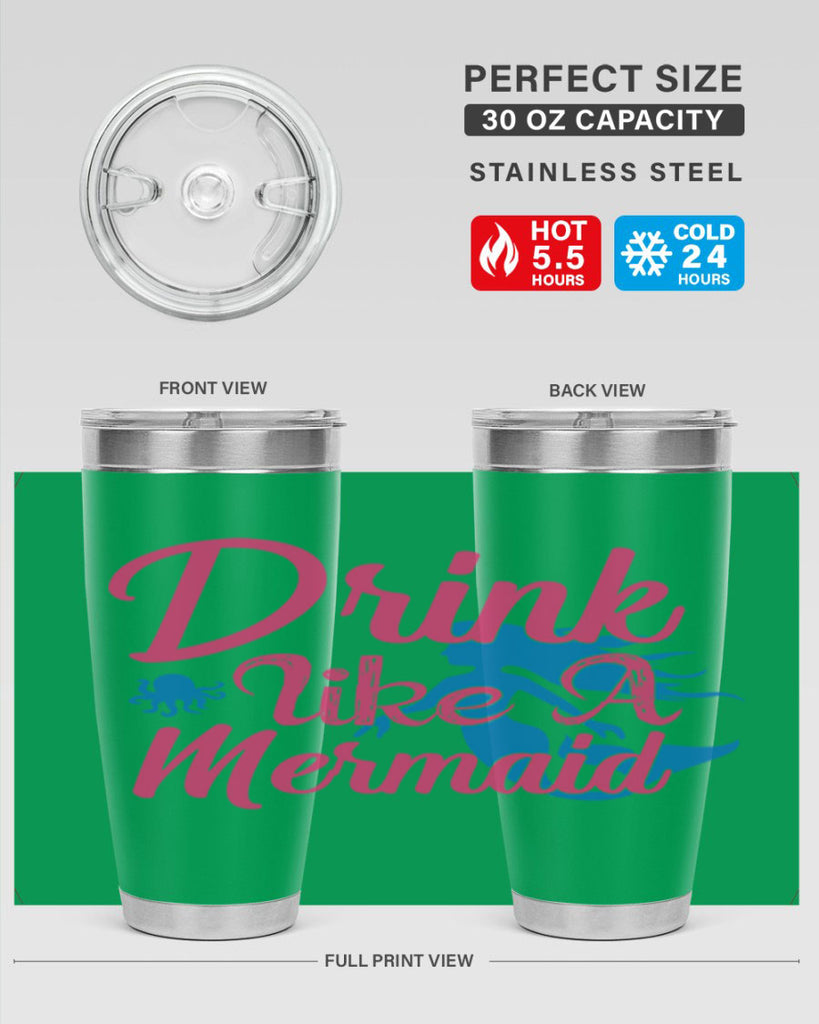 Drink Like A Mermaid 140#- mermaid- Tumbler