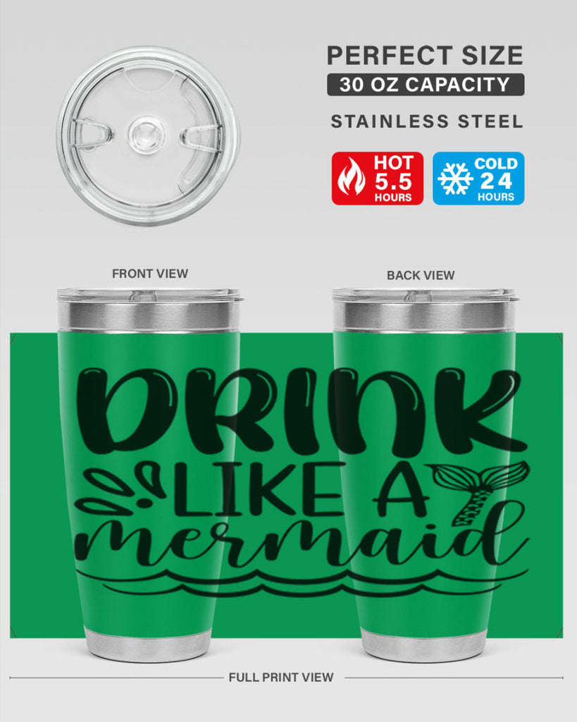 Drink Like A Mermaid 145#- mermaid- Tumbler