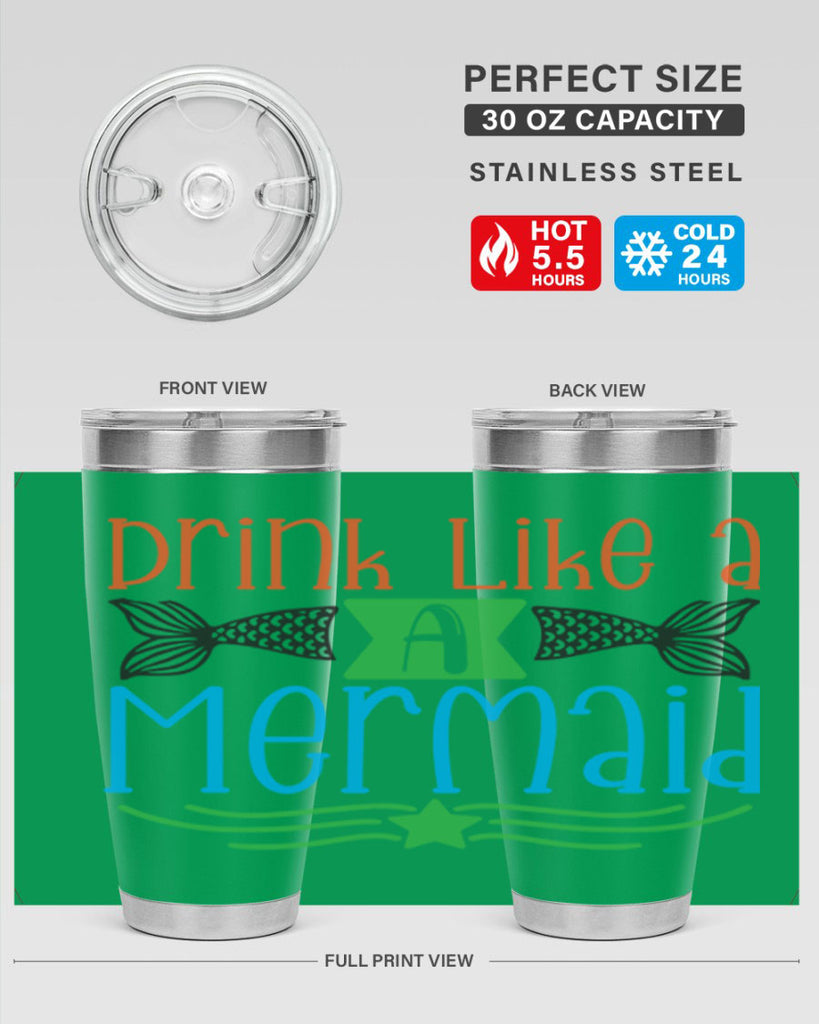 Drink Like A Mermaid 146#- mermaid- Tumbler