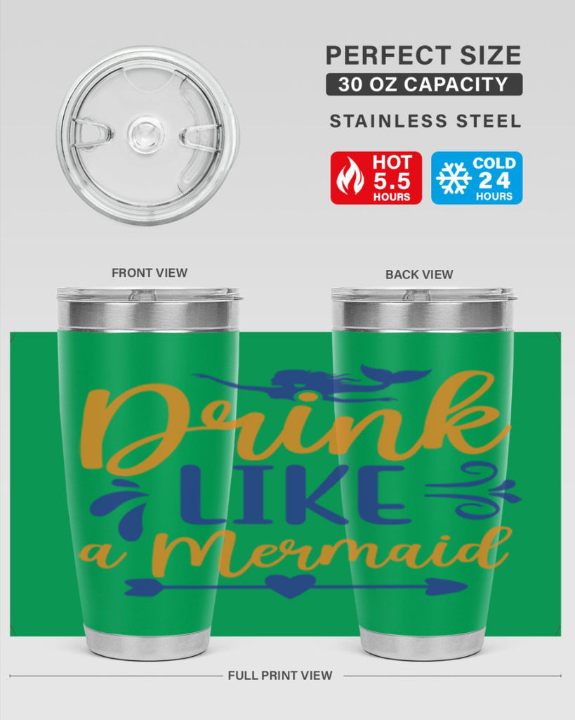 Drink Like a Mermaid 137#- mermaid- Tumbler