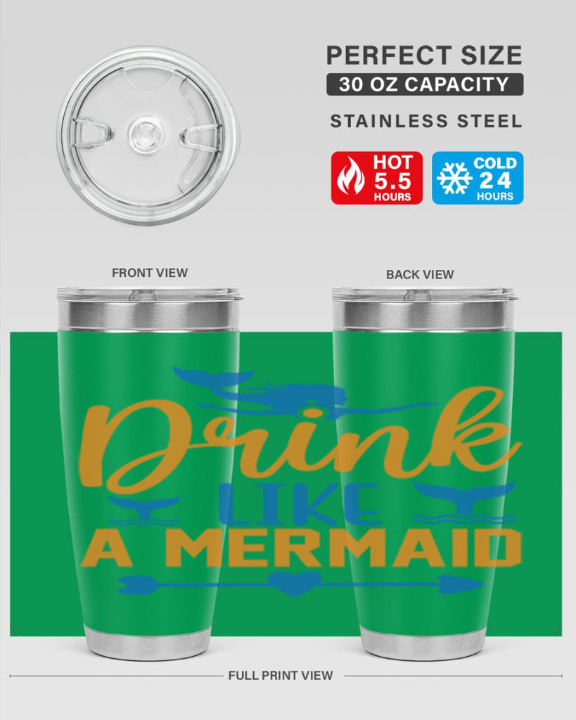 Drink Like a Mermaid 142#- mermaid- Tumbler