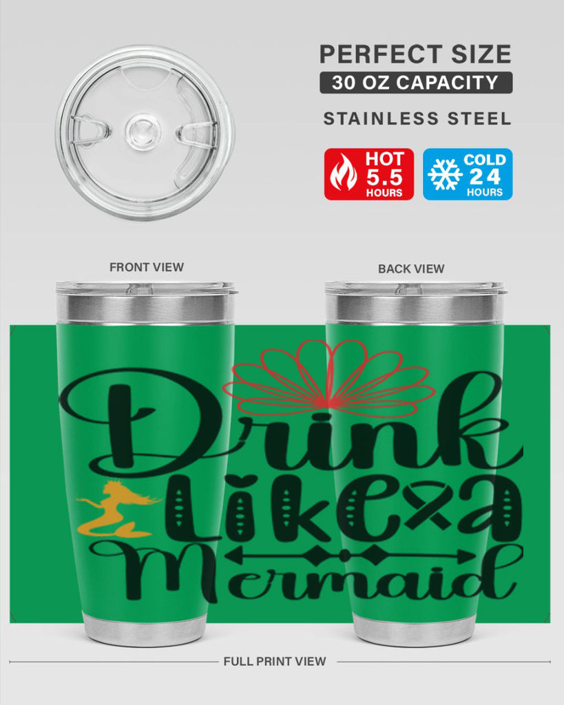 Drink Like a Mermaid 151#- mermaid- Tumbler