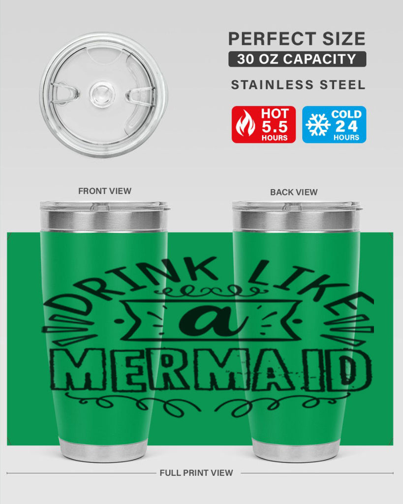 Drink like a mermaid 143#- mermaid- Tumbler