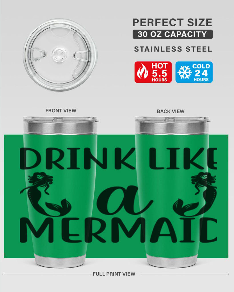 Drink like a mermaid 148#- mermaid- Tumbler