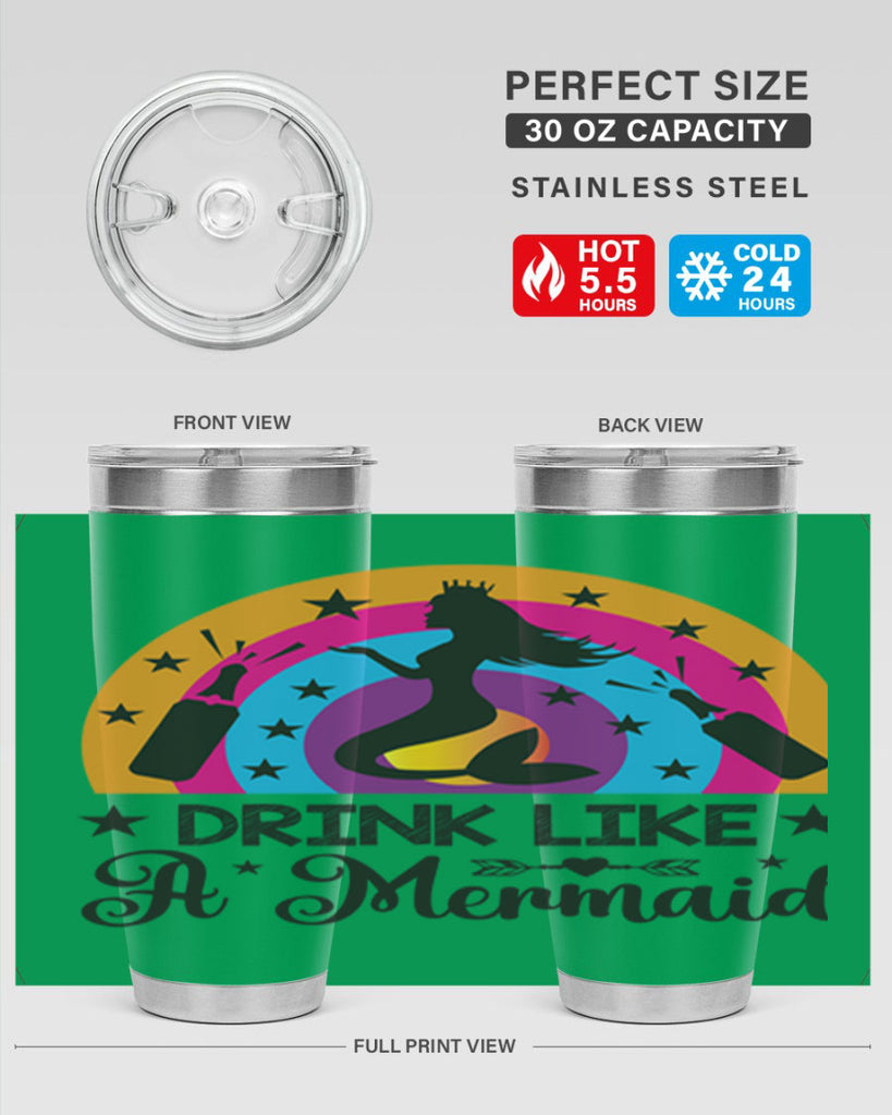 Drink like a mermaid 150#- mermaid- Tumbler