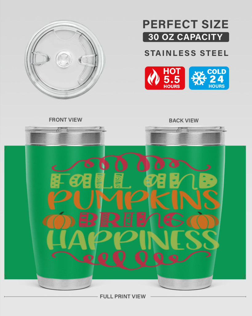 Fall and Pumpkins bring Happiness 86#- fall- Tumbler