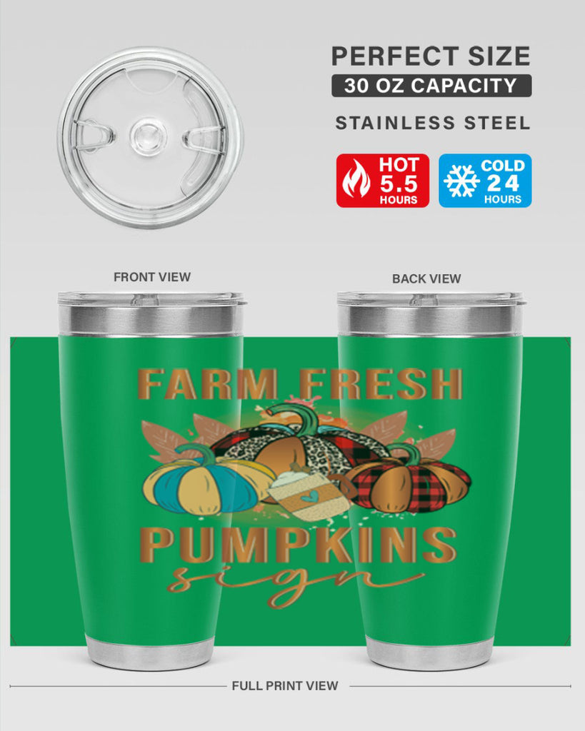 Farm Fresh Pumpkins Sign 175#- fall- Tumbler