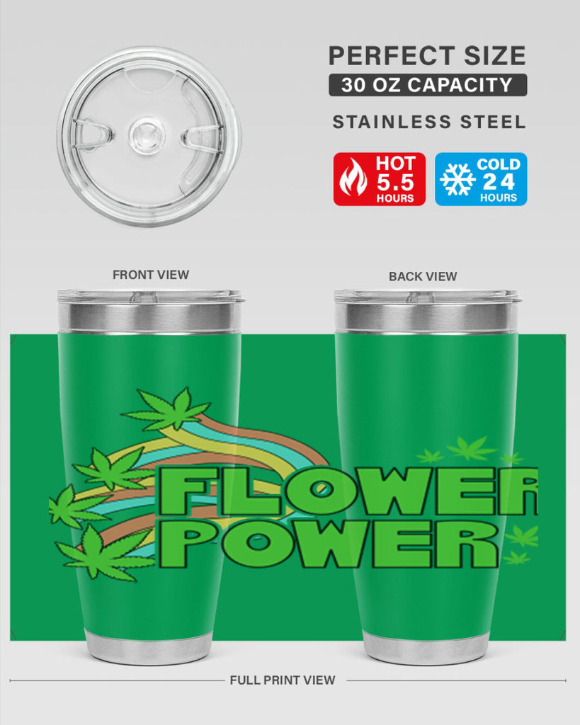 Flower Power Cannabis leaf 86#- marijuana- Tumbler