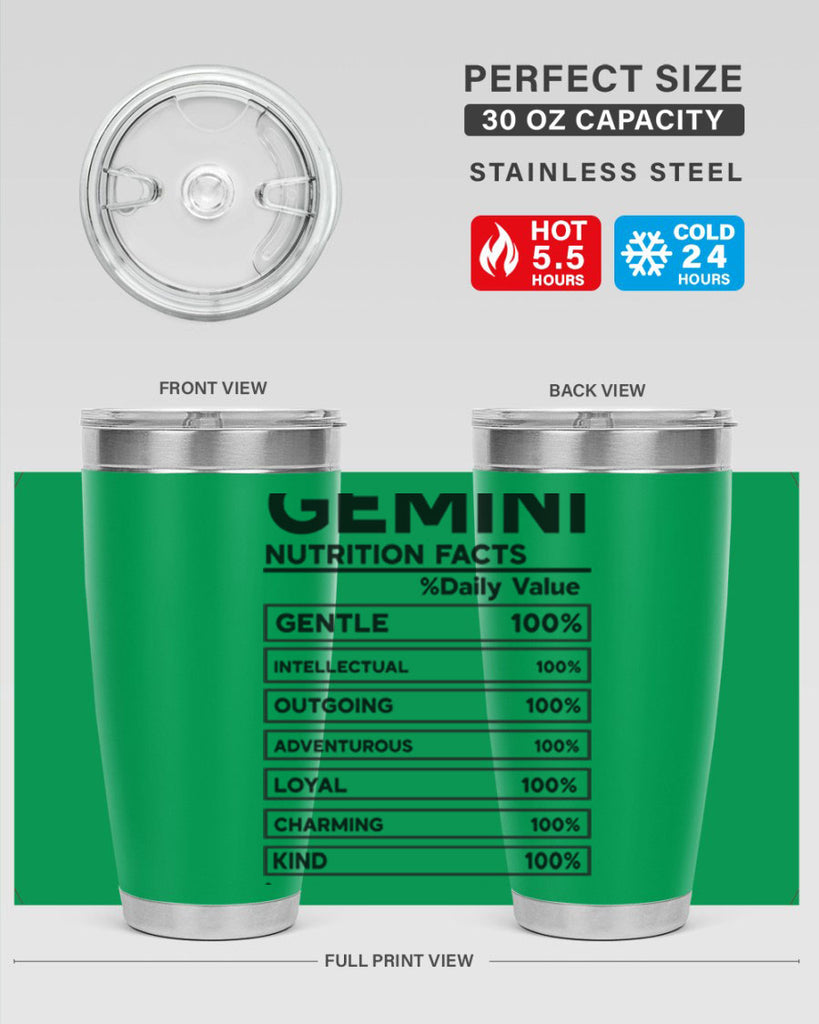 Gemini Nutrition Facts 220#- zodiac- Tumbler