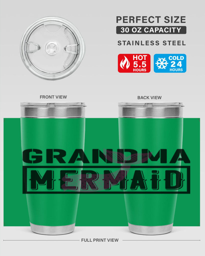 Grandma mermaid 203#- mermaid- Tumbler