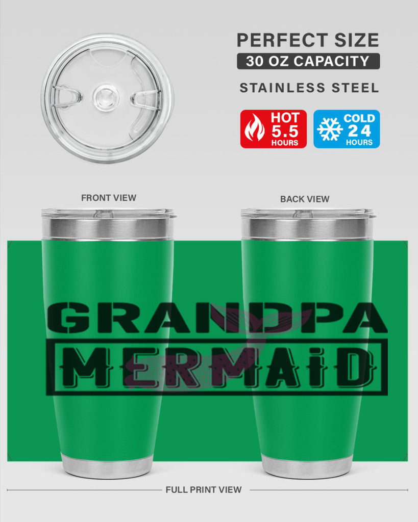 Grandpa mermaid 204#- mermaid- Tumbler