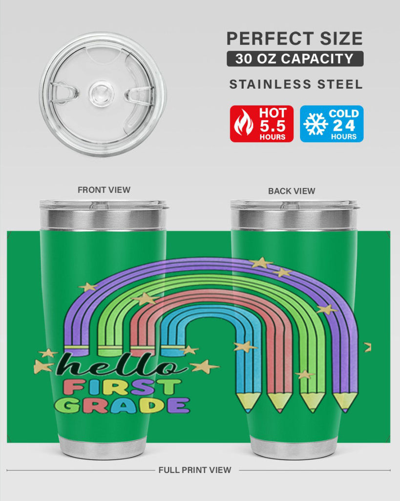 Hello 1st Grade Pencil Rainbow 14#- 1st grade- Tumbler