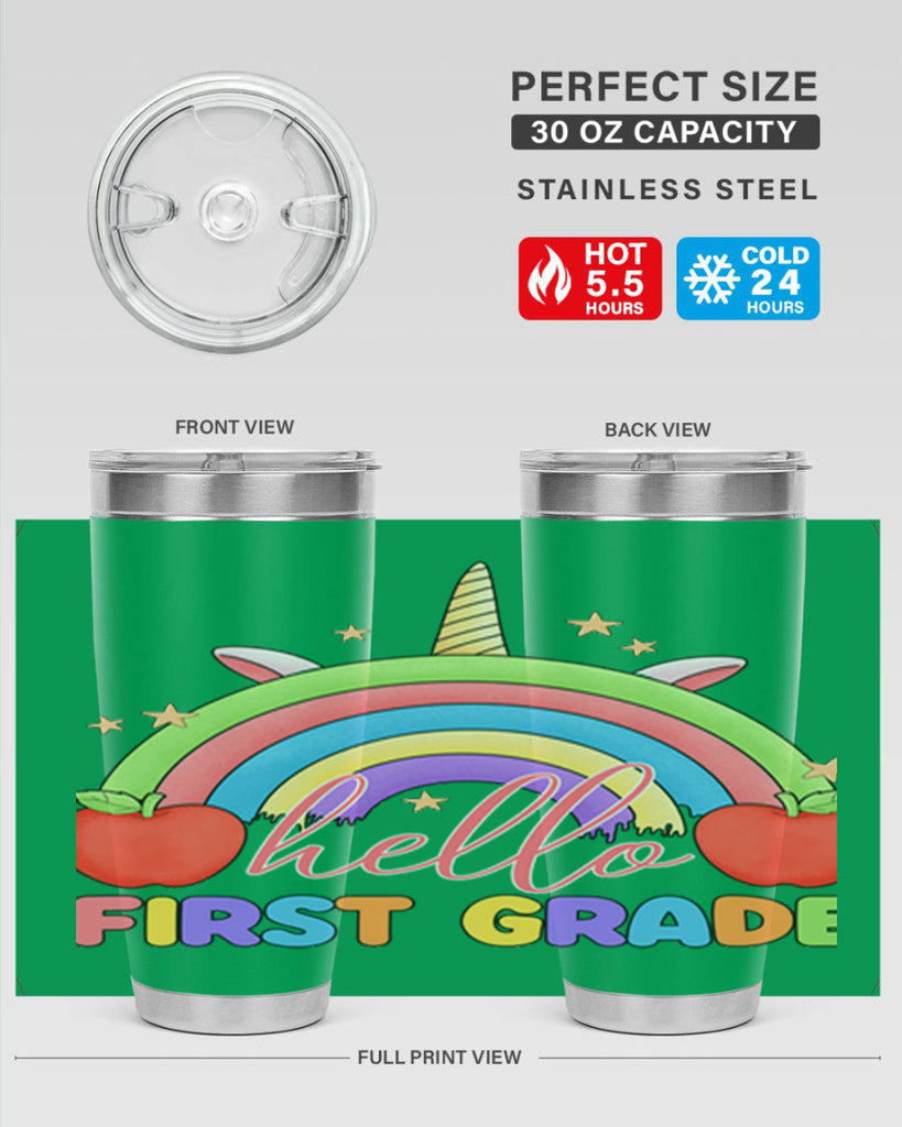 Hello 1st Grade Unicorn Rainbow 12#- 1st grade- Tumbler