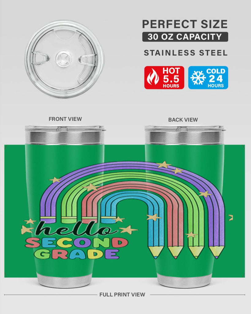 Hello 2nd Grade Pencil Rainbow 11#- second grade- Tumbler