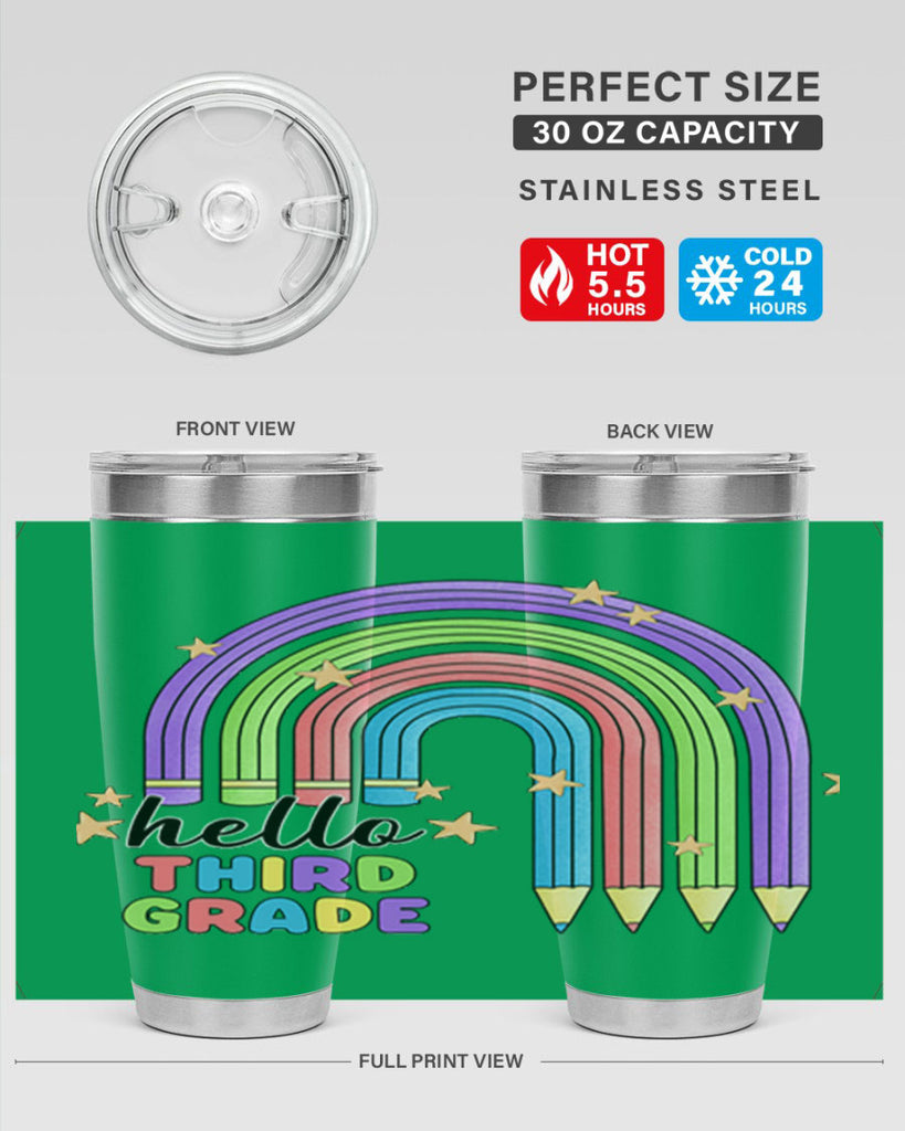 Hello 3rd Grade Pencil Rainbow 11#- 3rd grade- Tumbler