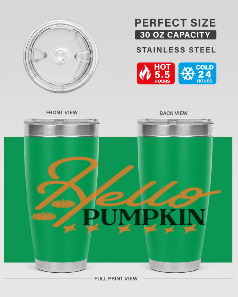 Hello Pumpkin 293#- fall- Tumbler