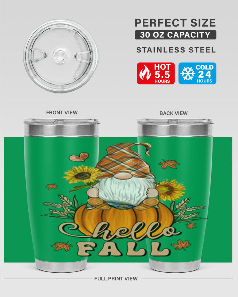 HelloFallAutumnGnome 298#- fall- Tumbler