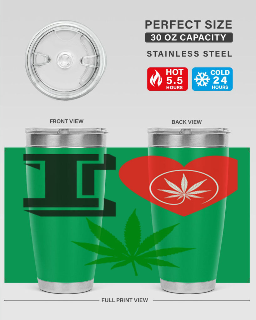 I love Cannabis heart 126#- marijuana- Tumbler