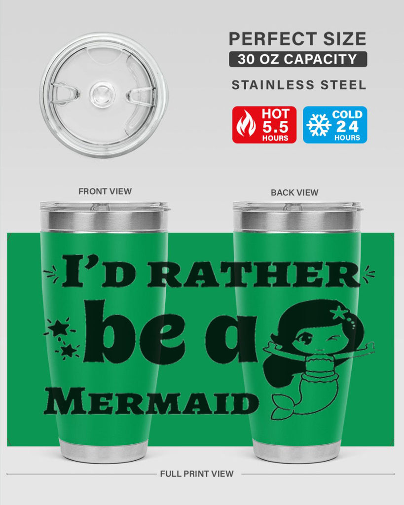 Id rather be a Mermaid 240#- mermaid- Tumbler