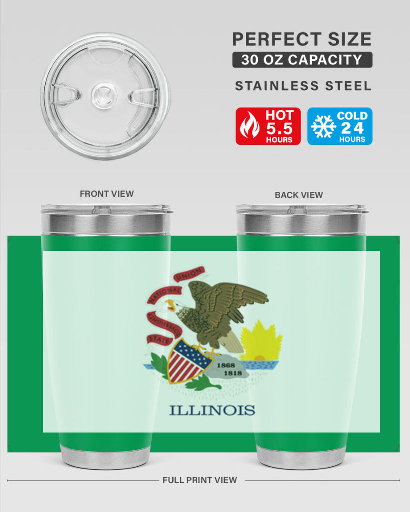 Illinois 39#- Us Flags- Tumbler