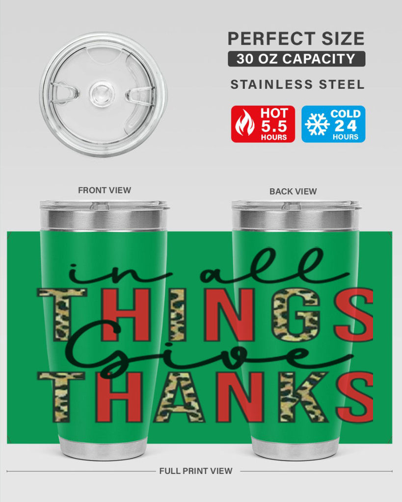 In all things give thanks 352#- fall- Tumbler