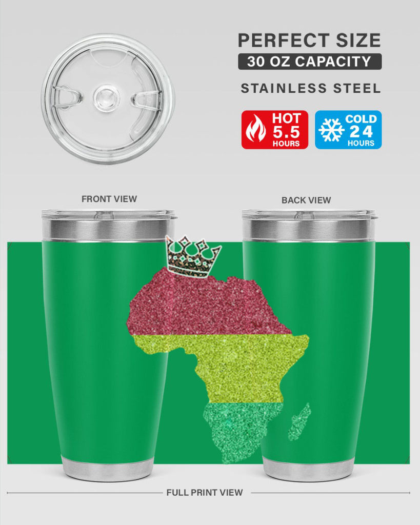 Juneteenth Crown Africa Flag 6#- Juneteenth- tumbler