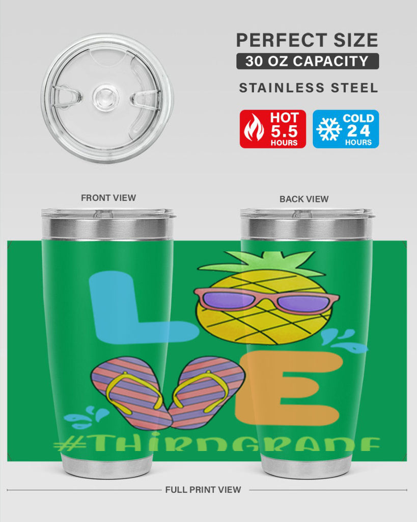 LOVE 3rd Grade Summer Pineapple 17#- 3rd grade- Tumbler