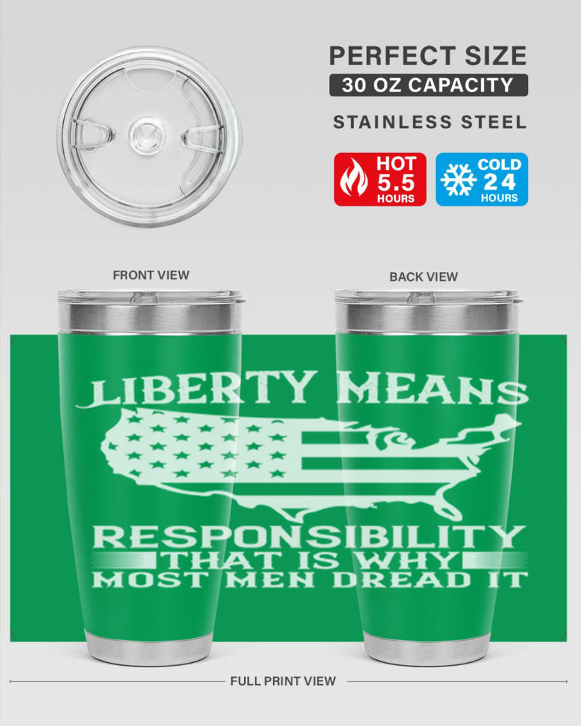 Liberty means responsibility That is why most men dread it Style 130#- Fourt Of July- Tumbler