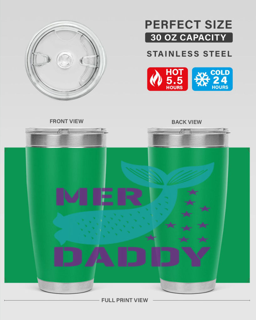 Mer Daddy 326#- mermaid- Tumbler