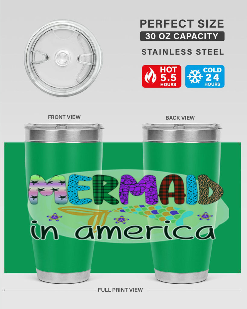 Mermaid In America 419#- mermaid- Tumbler
