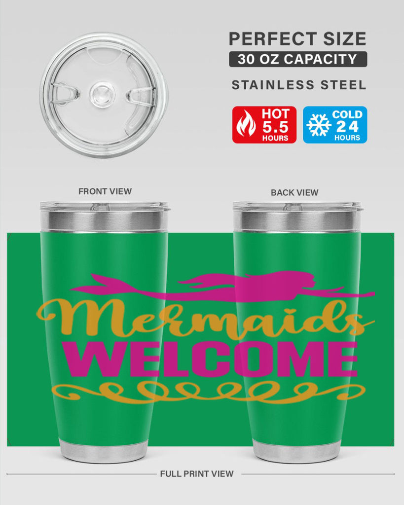 Mermaids Welcome 472#- mermaid- Tumbler