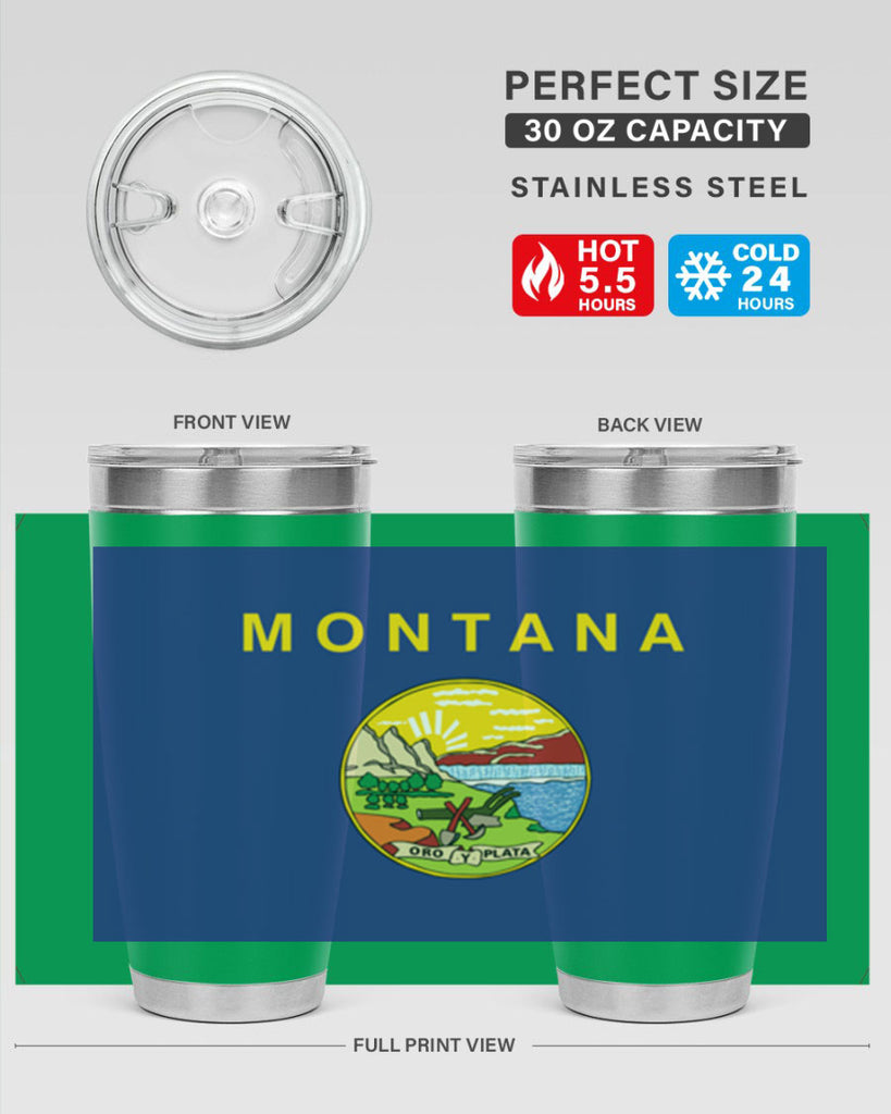 Montana 26#- Us Flags- Tumbler