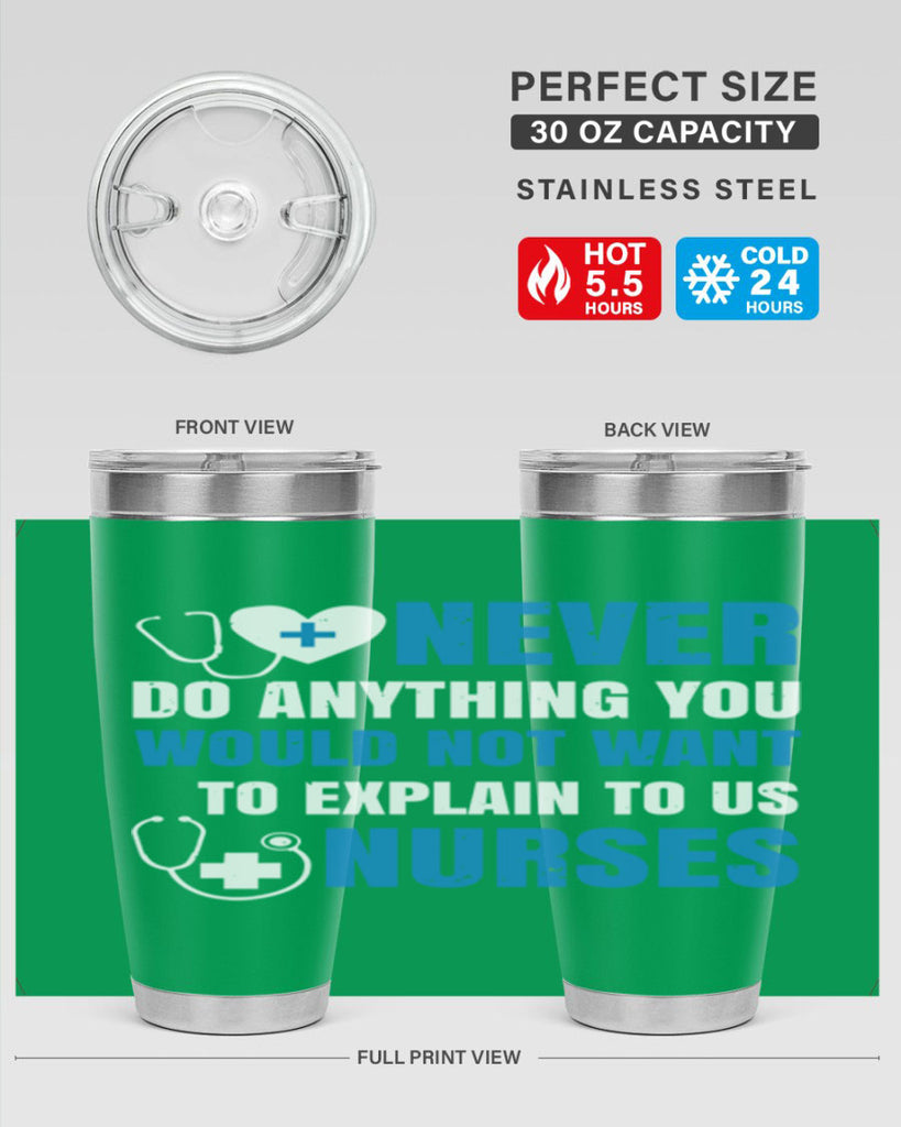 Never do anything you would not want to explain to us nurses Style 297#- nurse- tumbler