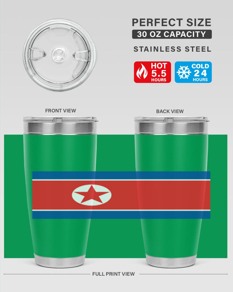 North Korea 70#- world flags- Tumbler