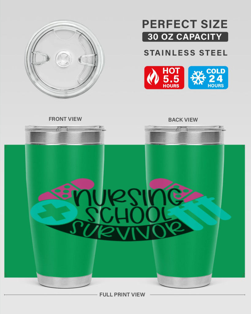 Nursing School Survivor Style Style 64#- nurse- tumbler