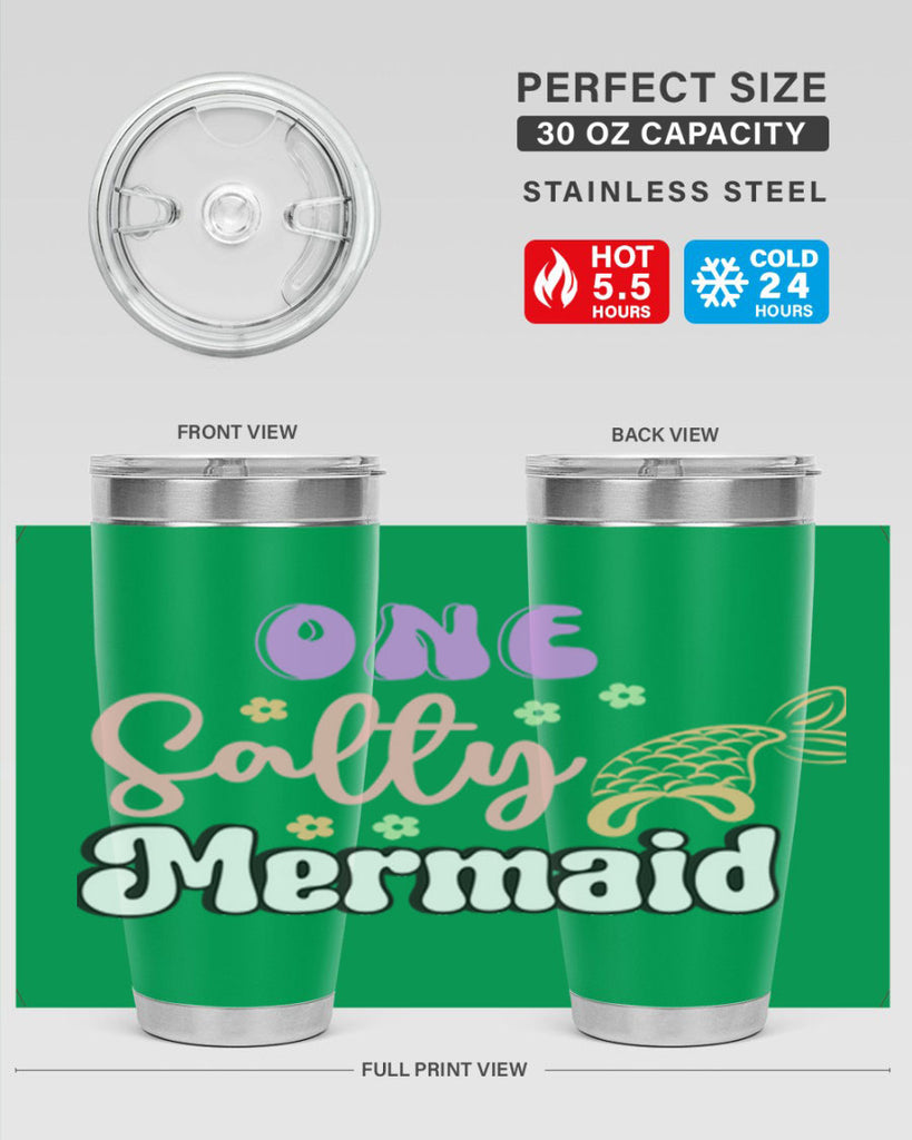 One Salty Mermaid 529#- mermaid- Tumbler