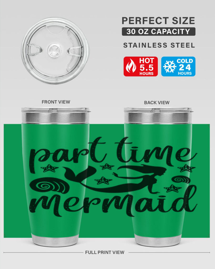 Part time mermaid design 536#- mermaid- Tumbler