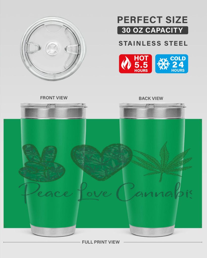 Peace Love Cannabis Sublimation 217#- marijuana- Tumbler