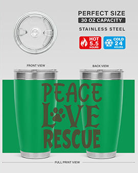 Peace Love Rescue Style 23#- cat- Tumbler