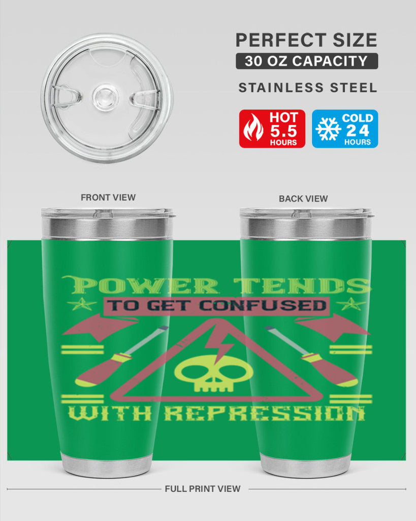 Power tends to get confused with repression Style 17#- electrician- tumbler