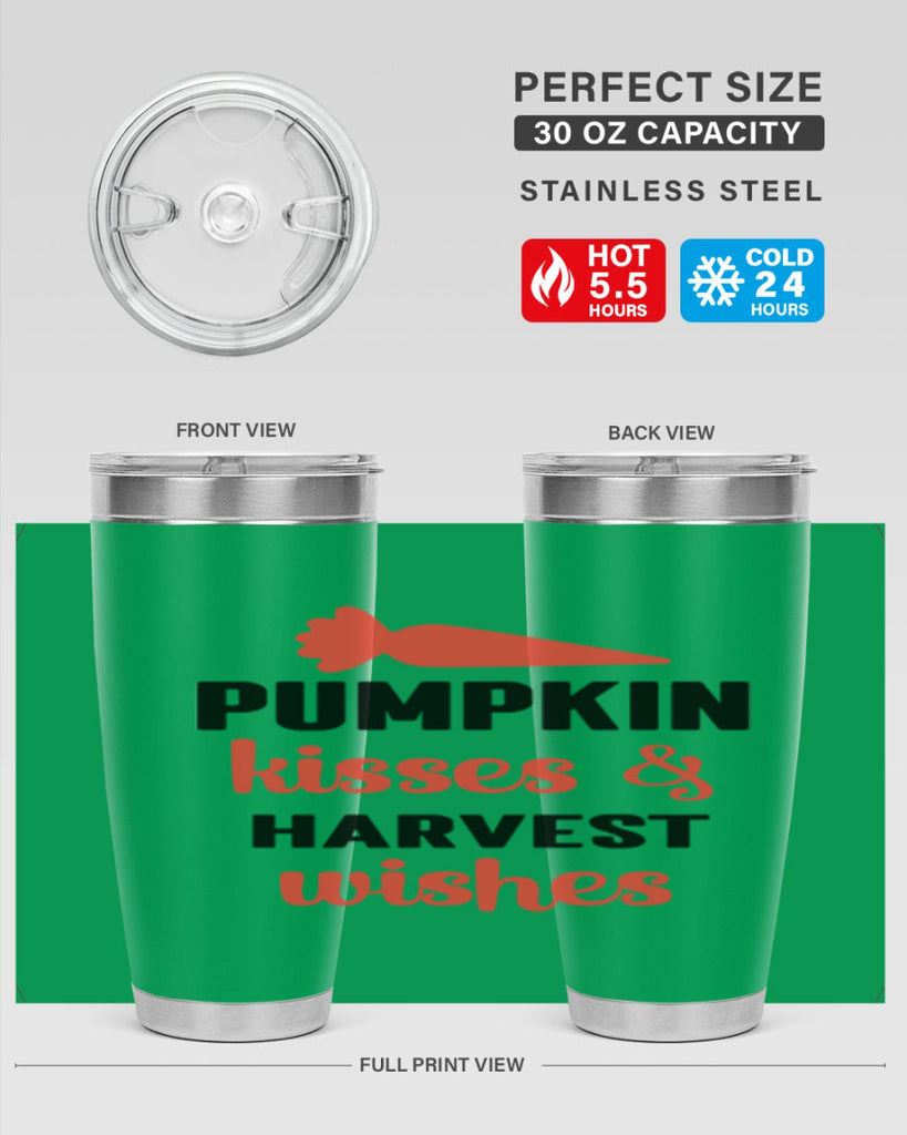 Pumpkin kisses harvest wishes 524#- fall- Tumbler