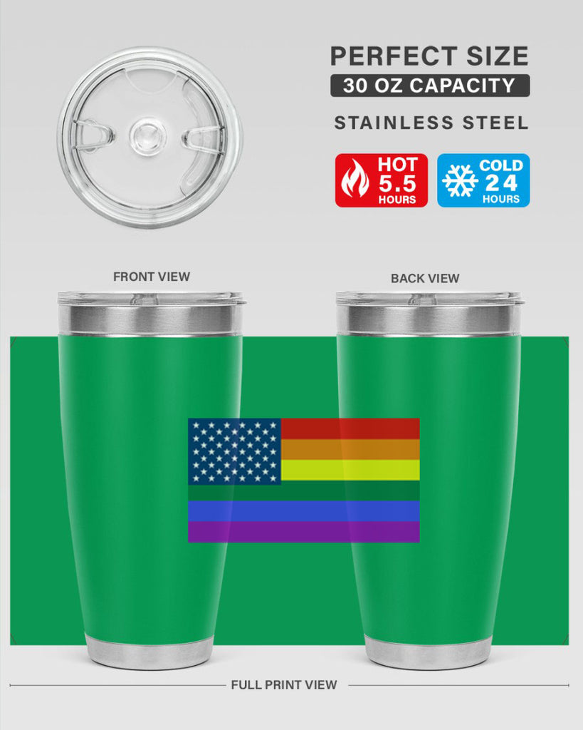 Rainbow american flag 11#- lgbt- Tumbler