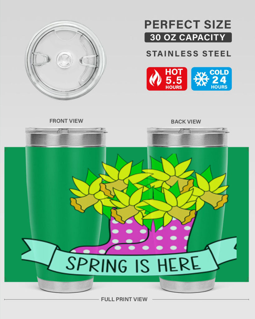Spring is here daffodil rainboots442#- spring- Tumbler