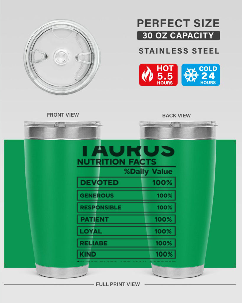 Taurus Nutrition Facts 490#- zodiac- Tumbler