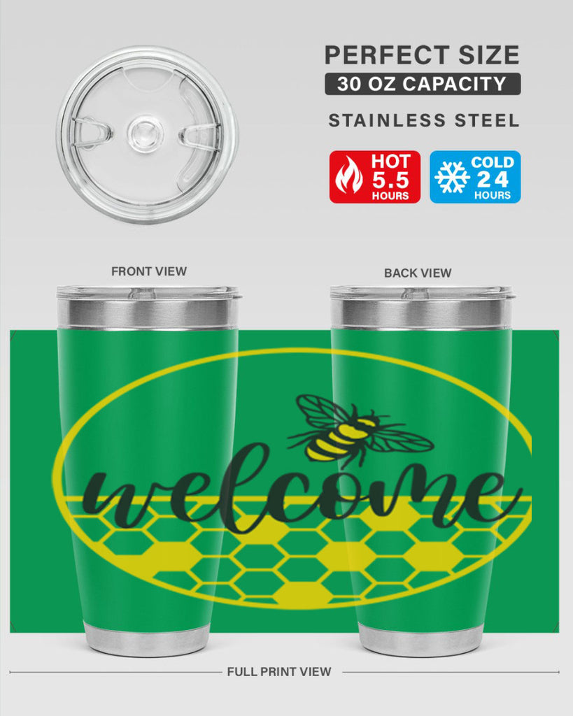 Welcome Bee and hive567#- spring- Tumbler