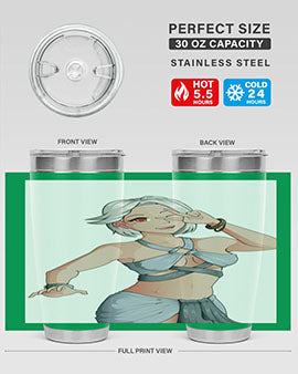White hair girl wearing summer outfit 40#- anime- Tumbler