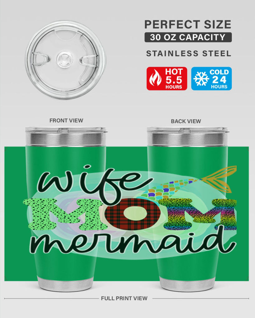 Wife Mom Mermaid 674#- mermaid- Tumbler