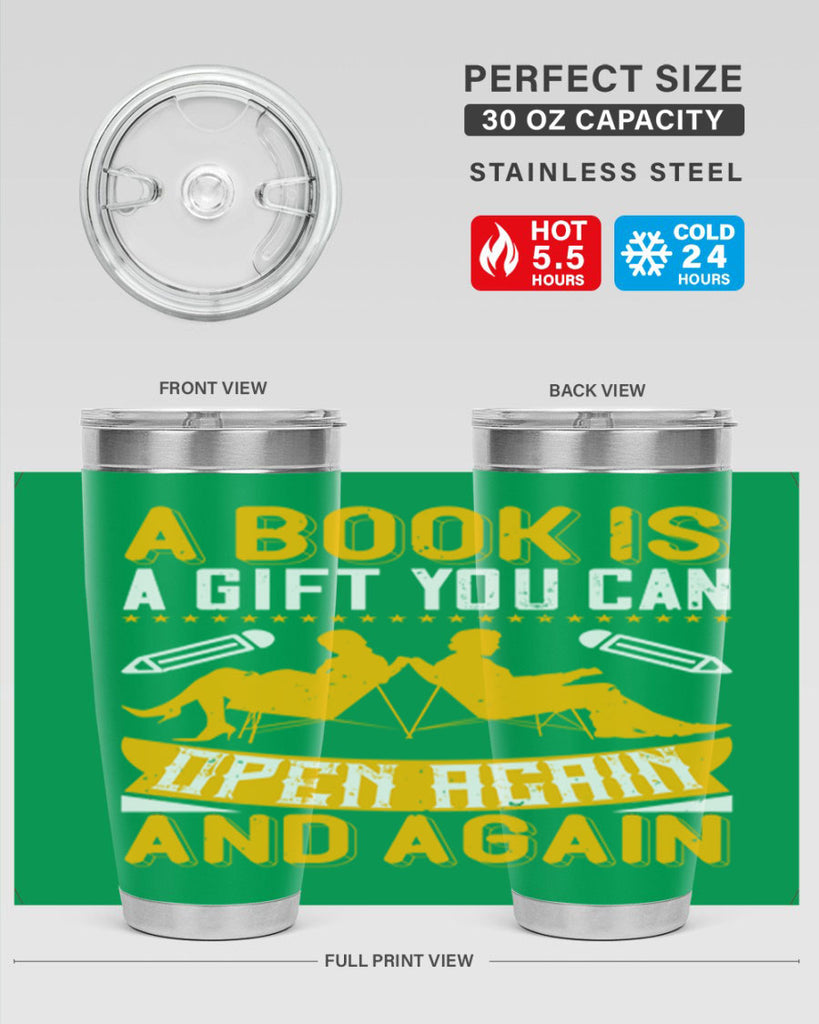 a book is a gift you can open again and again 80#- reading- Tumbler